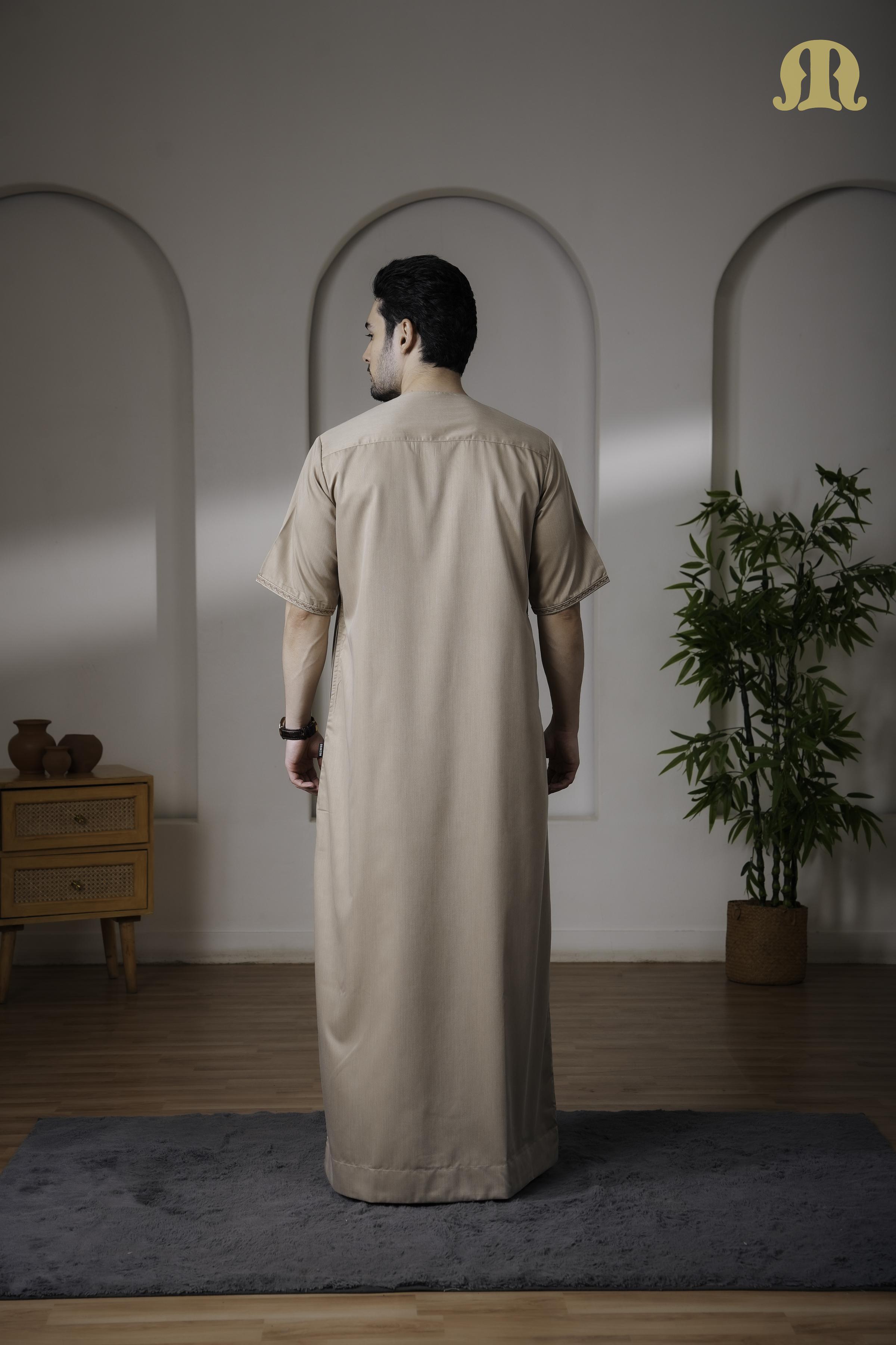 Green Rizbin Half Sleeve Thobe Mens